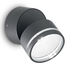 Светильник для уличного освещения с металлическими плафонами серого цвета Ideal Lux OMEGA AP ROUND ANTRACITE 3000K