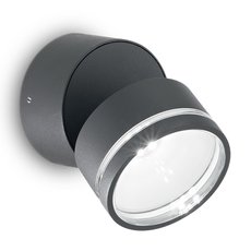 Светильник для уличного освещения с плафонами серого цвета Ideal Lux OMEGA AP ROUND ANTRACITE 4000K
