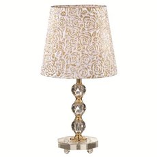 Настольная лампа с текстильными плафонами бежевого цвета Ideal Lux QUEEN TL1 SMALL