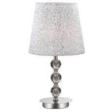 Настольная лампа с арматурой хрома цвета, плафонами белого цвета Ideal Lux LE ROY TL1 MEDIUM