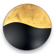 Бра с арматурой чёрного цвета, металлическими плафонами Ideal Lux SUNRISE AP3 NERO E ORO