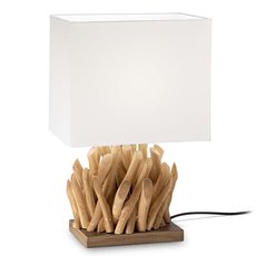 Настольная лампа с текстильными плафонами белого цвета Ideal Lux SNELL TL1 SMALL