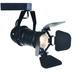 Шинная система с арматурой чёрного цвета, металлическими плафонами Arte Lamp A5319PL-1BK