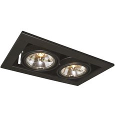 Точечный светильник с металлическими плафонами чёрного цвета Arte Lamp A5930PL-2BK