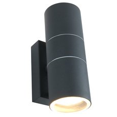 Светильник для уличного освещения с арматурой чёрного цвета, металлическими плафонами Arte Lamp A3302AL-2GY
