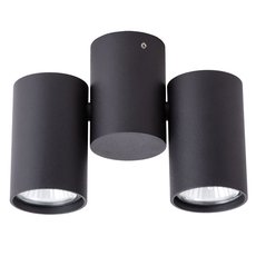 Точечный светильник с арматурой чёрного цвета, металлическими плафонами Arte Lamp A1511PL-2BK