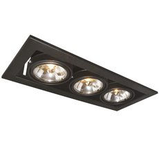 Точечный светильник с металлическими плафонами чёрного цвета Arte Lamp A5930PL-3BK
