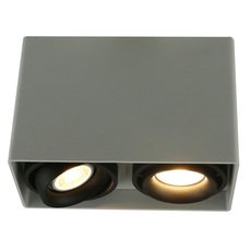Точечный светильник с металлическими плафонами чёрного цвета Arte Lamp A5655PL-2WH