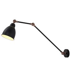 Бра с арматурой чёрного цвета, плафонами чёрного цвета Arte Lamp A2055AP-1BK