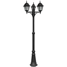 Светильник для уличного освещения с стеклянными плафонами неокрашенного цвета Arte Lamp A1017PA-3BK