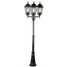 Светильник для уличного освещения с арматурой чёрного цвета, стеклянными плафонами Arte Lamp A1207PA-3BN