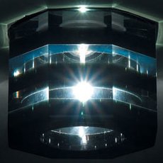 Точечный светильник с арматурой хрома цвета, плафонами прозрачного цвета Donolux DL036C-Black