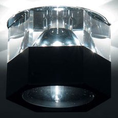 Точечный светильник с арматурой хрома цвета, плафонами прозрачного цвета Donolux DL039/Cl-Black