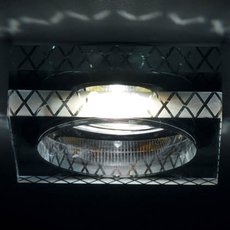 Точечный светильник с арматурой хрома цвета, стеклянными плафонами Donolux DL145CH/Black