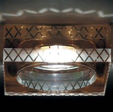 Точечный светильник с арматурой хрома цвета, стеклянными плафонами Donolux DL145CH/Brown