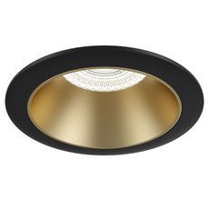 Точечный светильник с арматурой чёрного цвета, плафонами золотого цвета Maytoni DL051-1BMG