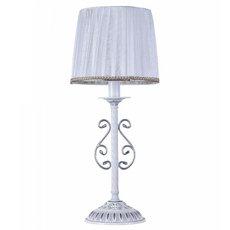 Настольная лампа с текстильными плафонами белого цвета Freya FR2290TL-01W