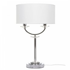 Настольная лампа с арматурой хрома цвета, плафонами белого цвета Freya FR5034TL-02CH