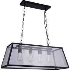 Светильник с арматурой чёрного цвета, стеклянными плафонами Stilfort 3010/00/04P