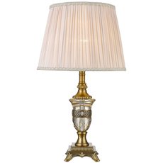 Настольная лампа с арматурой бронзы цвета, текстильными плафонами Wertmark WE711.01.504