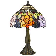 Настольная лампа с арматурой бронзы цвета, стеклянными плафонами Velante 886-804-01