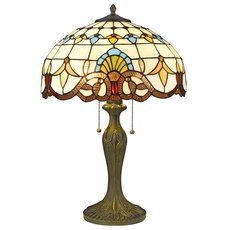 Настольная лампа с арматурой бронзы цвета, стеклянными плафонами Velante 830-804-02