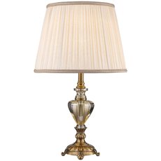 Настольная лампа с арматурой бронзы цвета, текстильными плафонами Wertmark WE706.01.504