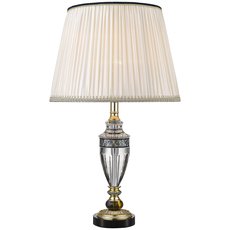 Настольная лампа с арматурой золотого цвета, текстильными плафонами Wertmark WE701.01.304