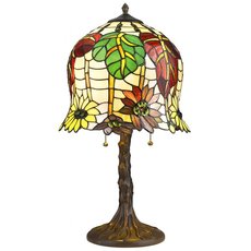 Настольная лампа с арматурой бронзы цвета, стеклянными плафонами Velante 882-804-02