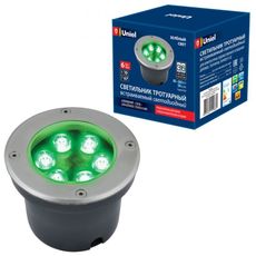 Светильник для уличного освещения с металлическими плафонами Uniel ULU-B11A-6W-GREEN IP67 GREY