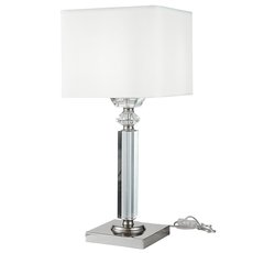 Настольная лампа с арматурой никеля цвета, текстильными плафонами Simple Story 1013-1TL