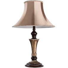 Настольная лампа с арматурой коричневого цвета, текстильными плафонами CHIARO 639030401
