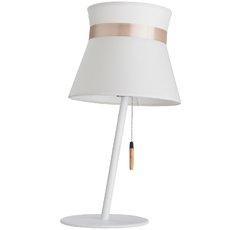 Настольная лампа с арматурой белого цвета, текстильными плафонами CHIARO 640030201