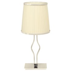 Настольная лампа с арматурой хрома цвета, текстильными плафонами CHIARO 460030101