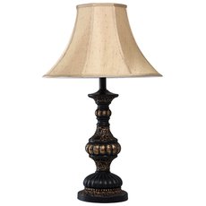 Настольная лампа с арматурой чёрного цвета, текстильными плафонами CHIARO 639032101