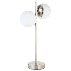 Настольная лампа с арматурой никеля цвета, плафонами белого цвета DeMarkt 710030602