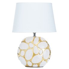 Настольная лампа с арматурой белого цвета, текстильными плафонами Arte Lamp A4063LT-1GO