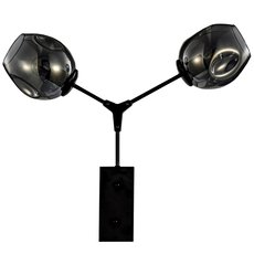 Бра с арматурой чёрного цвета, стеклянными плафонами MAK interior WTL1201-W2BK-GR