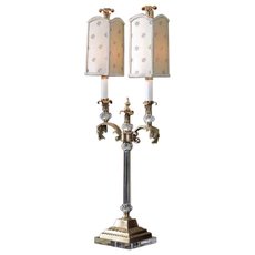 Настольная лампа с арматурой латуни цвета, текстильными плафонами L ARTE LUCE L01635