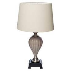 Настольная лампа с арматурой никеля цвета, текстильными плафонами Garda Decor 22-86892