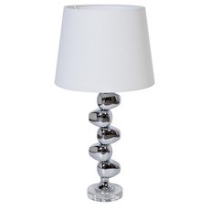 Настольная лампа с арматурой хрома цвета, плафонами белого цвета Garda Decor 22-88657
