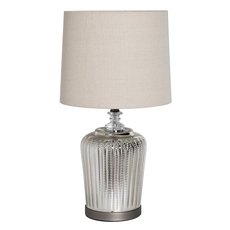 Настольная лампа с арматурой никеля цвета, текстильными плафонами Garda Decor 22-88237