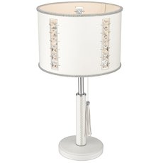 Настольная лампа с арматурой белого цвета, пластиковыми плафонами Wertmark WE393.01.004