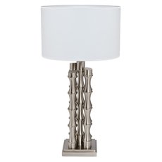 Настольная лампа с арматурой никеля цвета, плафонами белого цвета Garda Decor K2KM0901SN