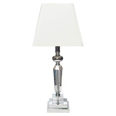 Настольная лампа с арматурой хрома цвета, текстильными плафонами Garda Decor 22-86639TL