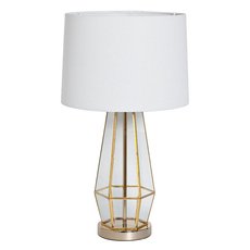 Настольная лампа с арматурой золотого цвета, плафонами белого цвета Garda Decor 22-88243