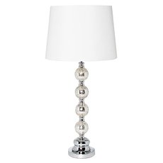 Настольная лампа с арматурой хрома цвета, текстильными плафонами Garda Decor 22-86642