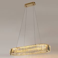 Светильник с хрустальными плафонами прозрачного цвета Newport 8445/90 oval gold NEW