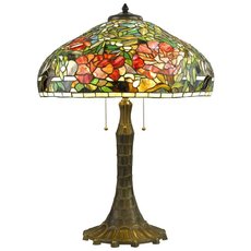Настольная лампа с арматурой бронзы цвета, стеклянными плафонами Velante 868-804-03