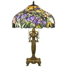 Настольная лампа с арматурой бронзы цвета, стеклянными плафонами Velante 867-804-03